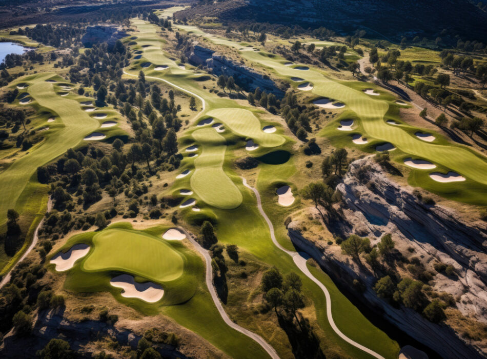 golf course drone shot