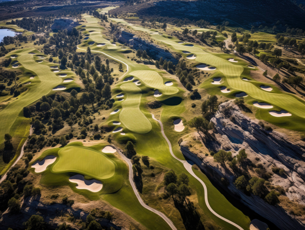 golf course drone shot